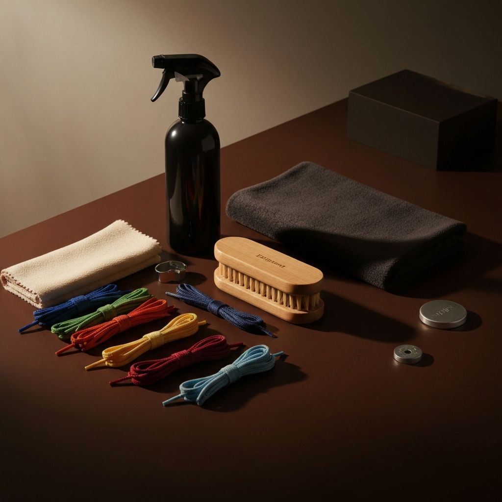 Accessoires entretien chaussures - brosses, spray, lacets